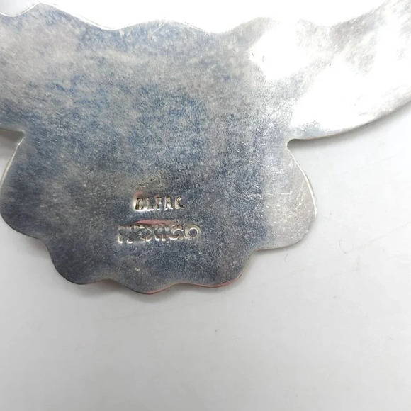 Vintage Alpaca Mexico Silver Blue Crushed Turquoise Inlay Necklace - Picture 5 of 7